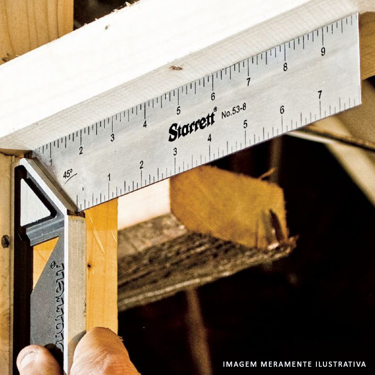 Esquadro Carpinteiro 250Mm Com Cabo Alumínio Lâmina Aço Inox K53M-250-S - Starrett