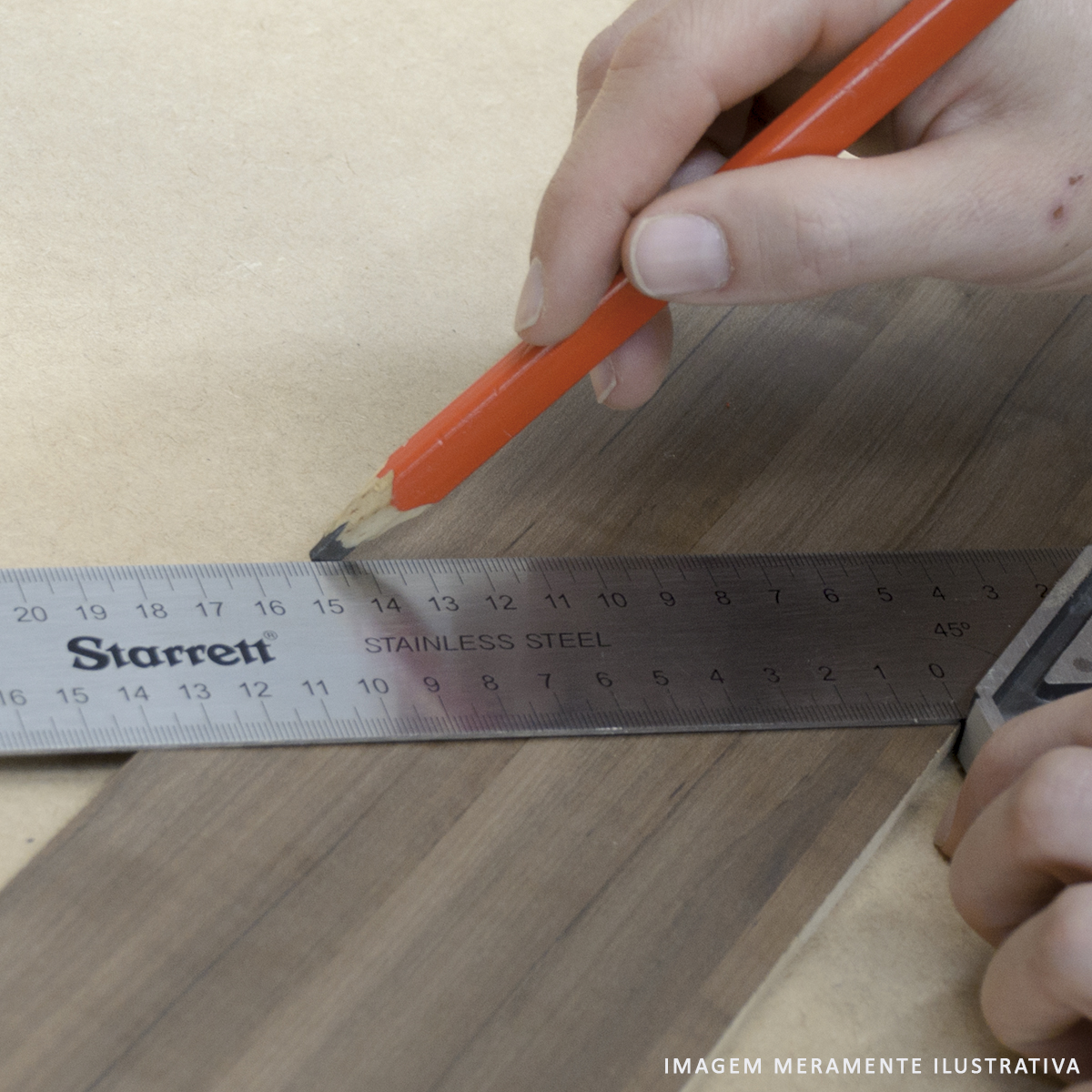 Esquadro Carpinteiro 250Mm Com Cabo Alumínio Lâmina Aço Inox K53M-250-S - Starrett