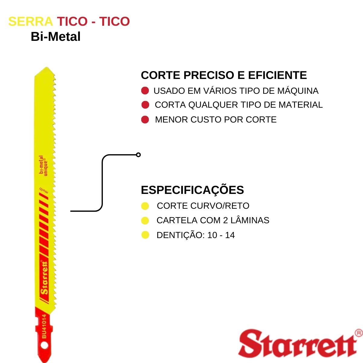 Serra Tico-Tico Bi-Metal 100Mm 10-14D Bu41014 Starrett