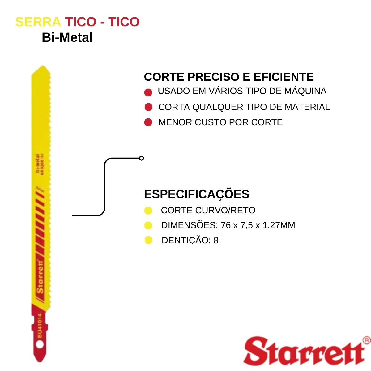 Serra Tico-Tico Bi-Metal 75Mm 8D Bu38-20 Starrett