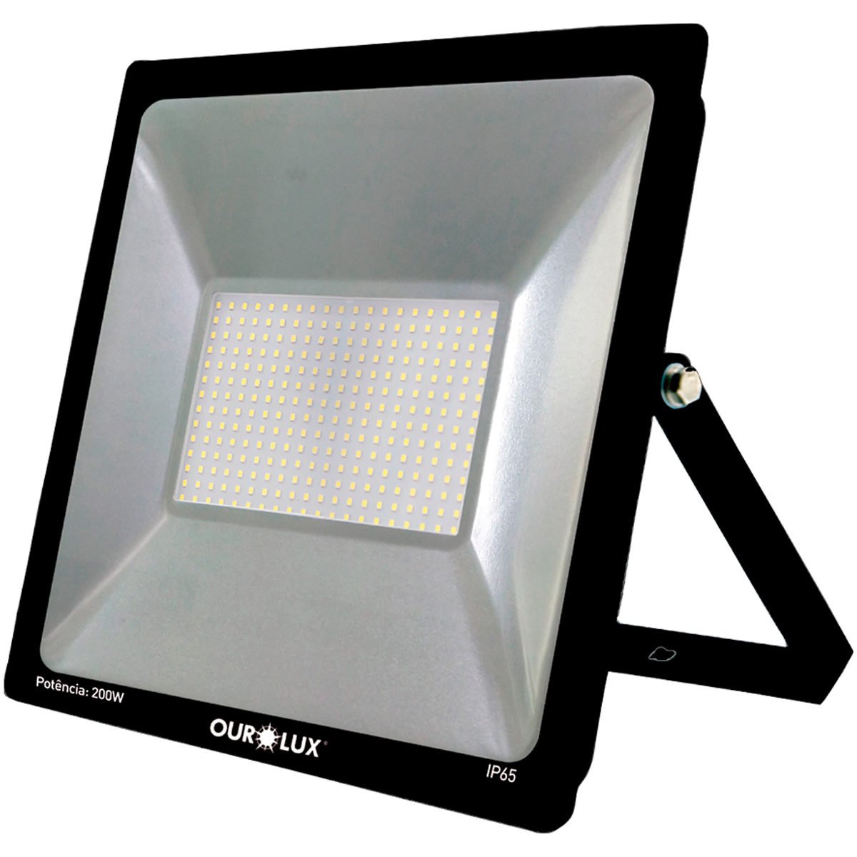 Projetor Led Slim 200W Bivolt 6500K Luz Branca Preto 15000H 03269 - Ourolux