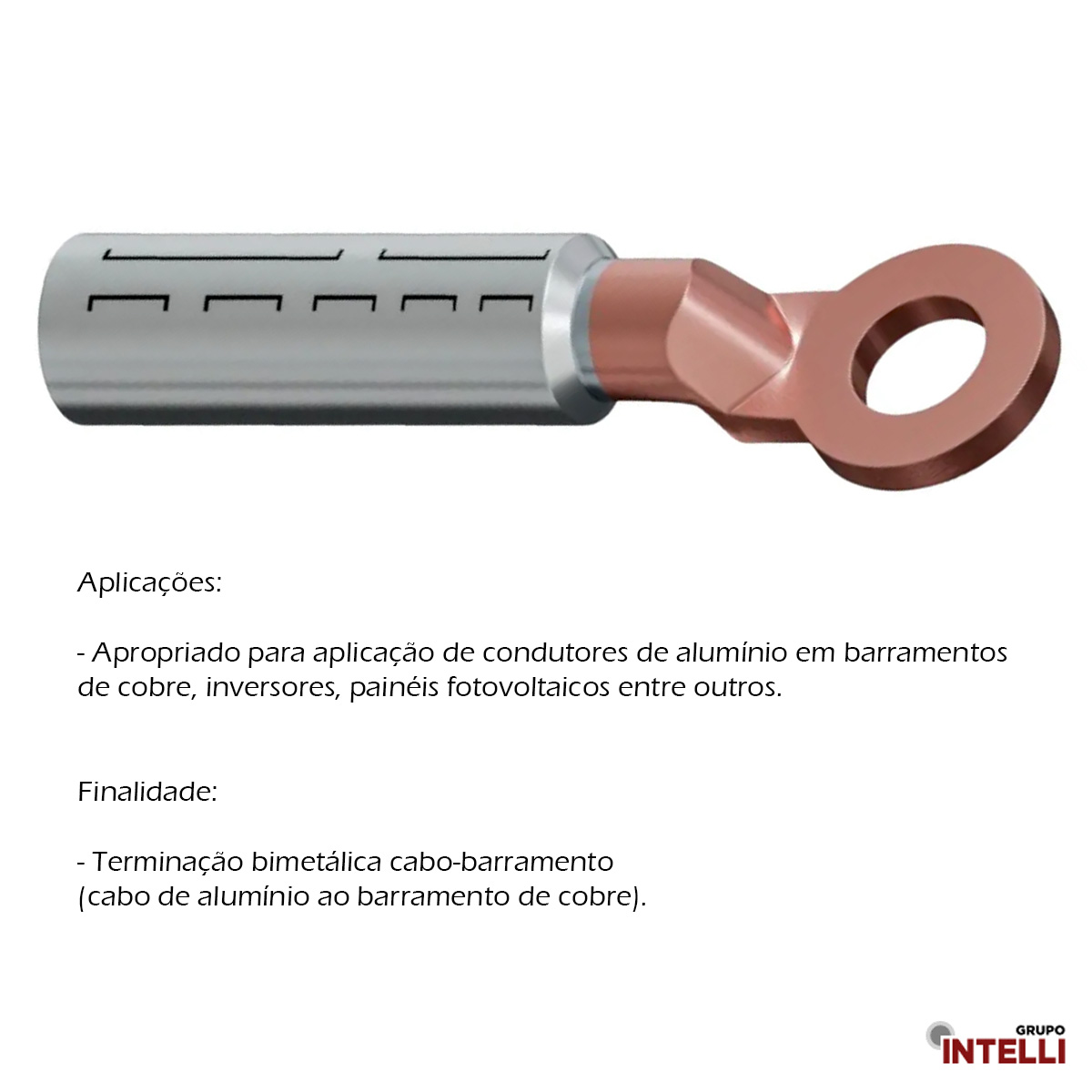 Terminal Compressão Cabo/Barramento 150Mm 1 Furo F=12,8Mm 107570 Intelli