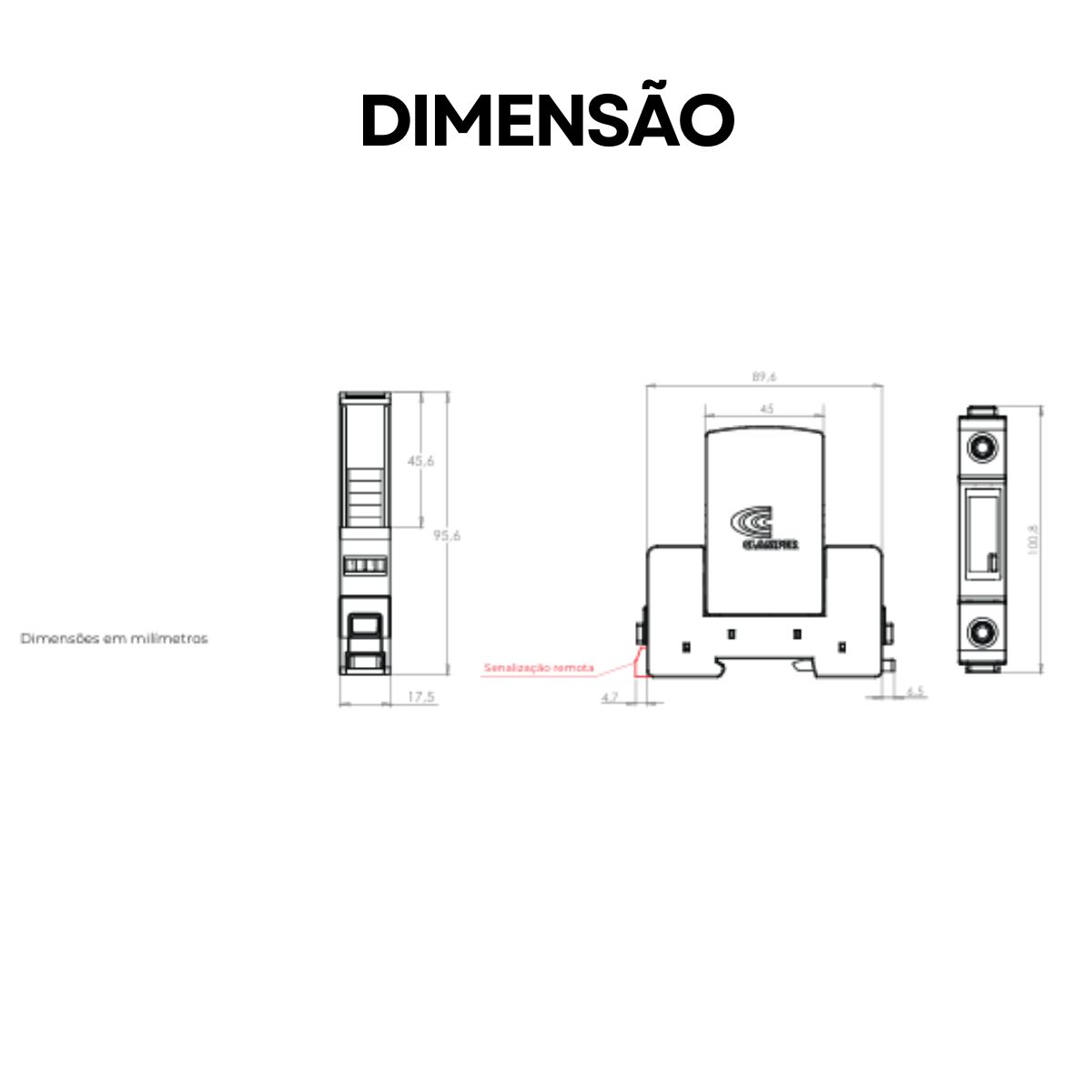 Protetor Surto Dps Modular Front I+II 175V 12,5/60Ka Vermelho Classe I E II - Clamper