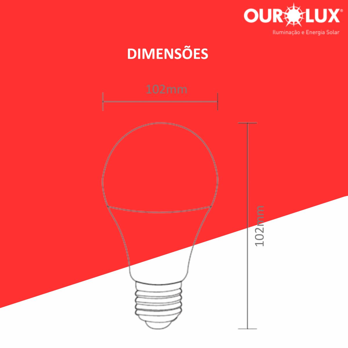 Lâmpada Led Bulbo A55 6W Bivolt 3000K Luz Amarela 560Lm Superled - Ourolux