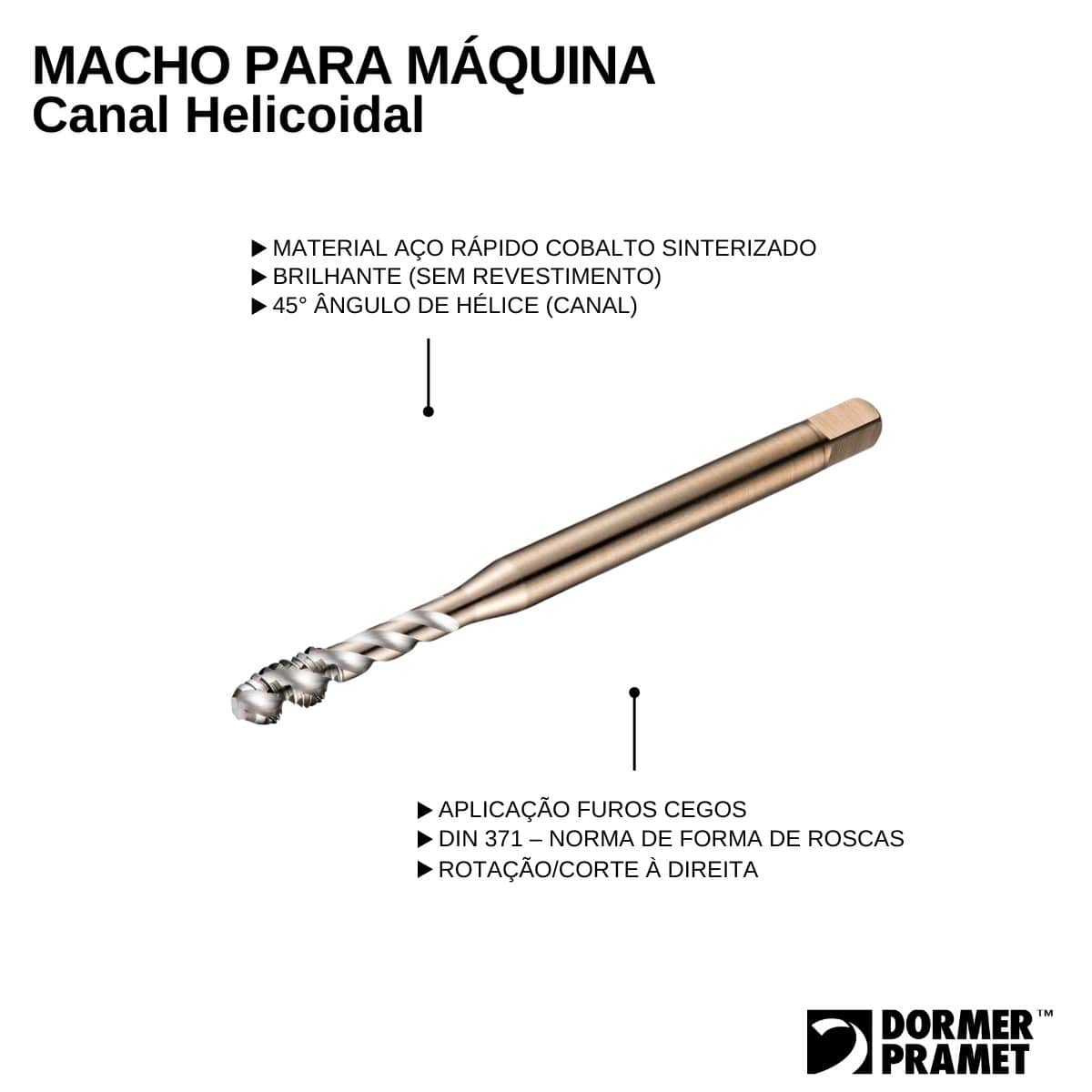 Macho Maquina Canal Helicoidal M5X0,80Mm Ex006H Din 371 Dormer