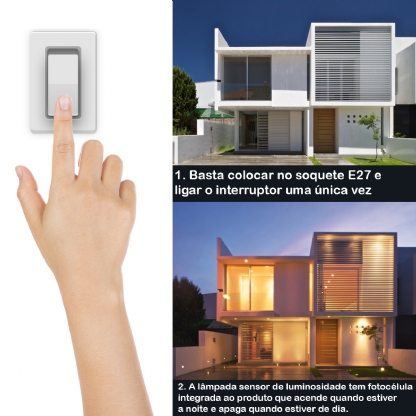 Lâmpada Led Inteligente Smart Sensor Luminosidade 9W Bivolt E27 6500K Luz Branca - Ourolux