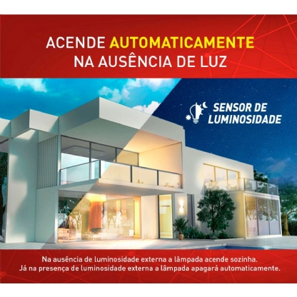 Lâmpada Led Inteligente Smart Sensor Luminosidade 9W Bivolt E27 2700K Luz Amarela - Ourolux