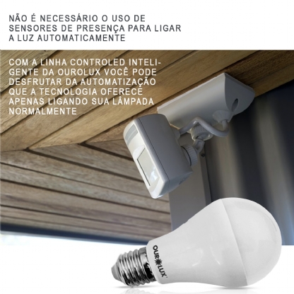 Lâmpada Led Inteligente Smart Sensor Luminosidade 9W Bivolt E27 2700K Luz Amarela - Ourolux