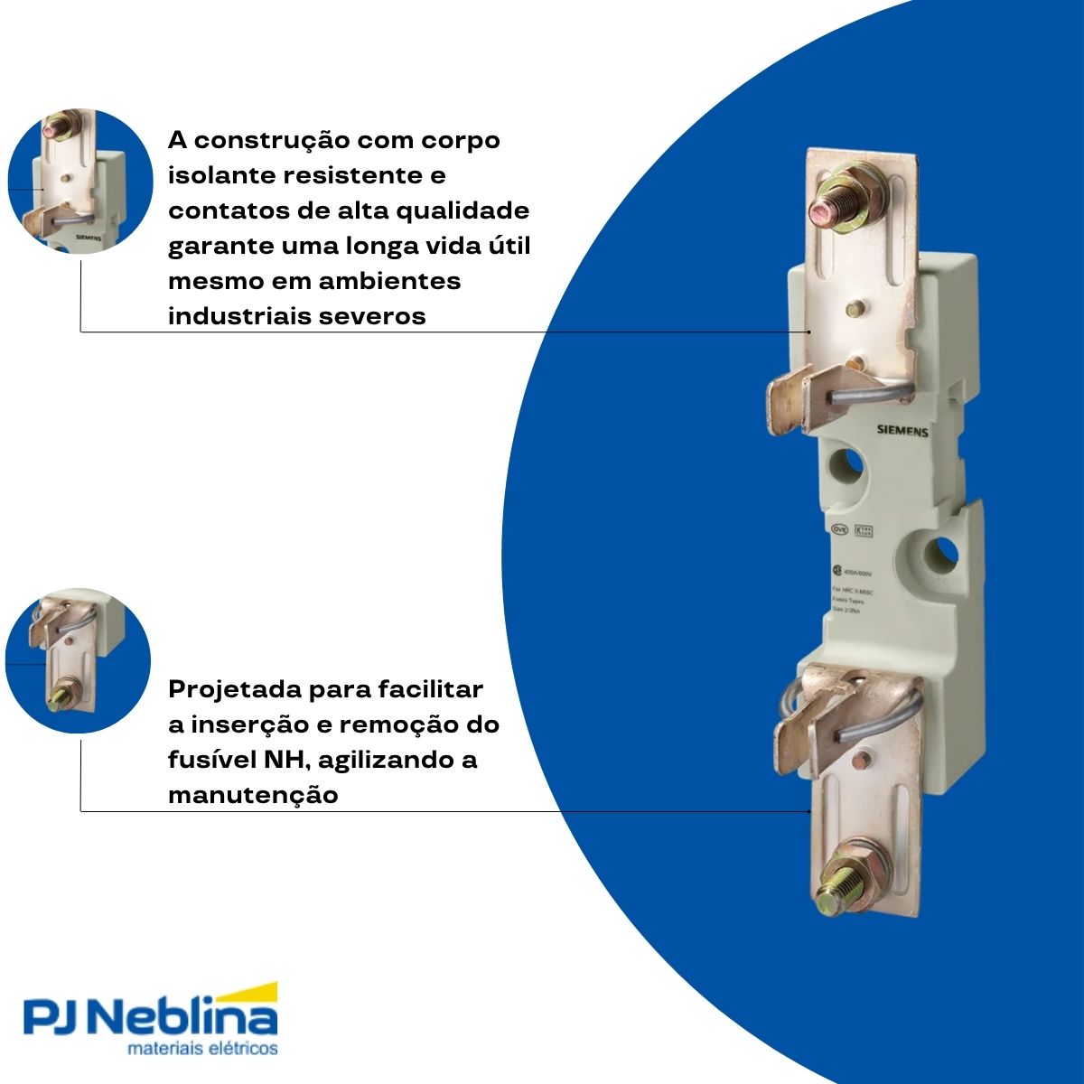 Base Fusível Nh Unipolar T-2 400A 690V Parafuso - Siemens