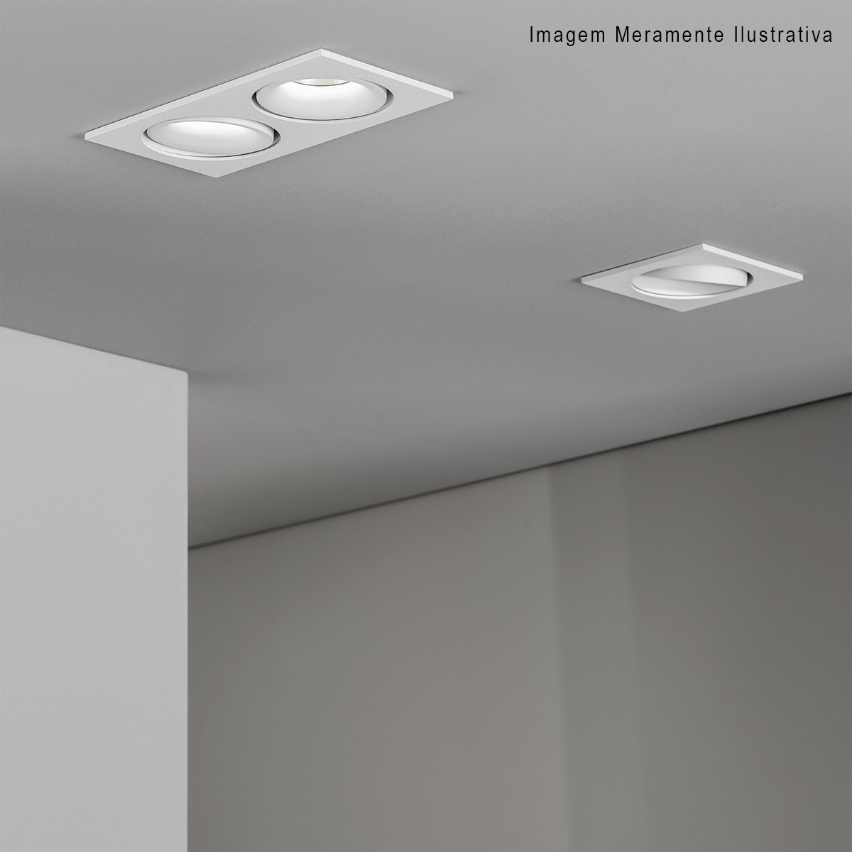 Luminária Spot Embutir Retangular Branco Para Lâmpada Par16 2X50W Gz10 - Golight