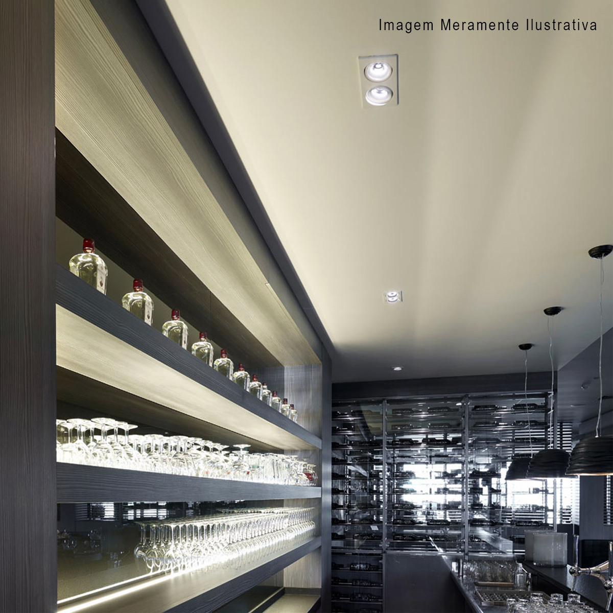 Luminária Spot Embutir Retangular Branco Para Lâmpada Par16 2X50W Gz10 - Golight