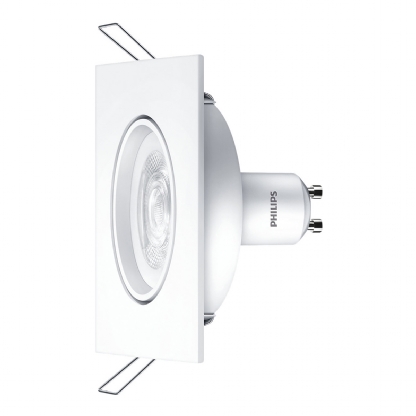 Luminária Spot Led Embutir Quadrada 5W Gu10 Bivolt 6500K Luz Branca - Philips