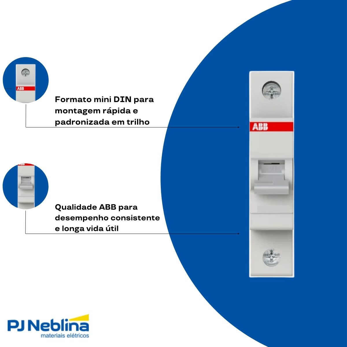 Disjuntor Mini Din Unipolar 32A Curva C 6Ka 230/400V - Abb