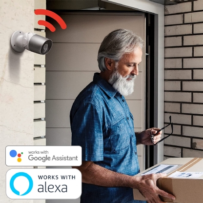 Câmera Externa Inteligente Smart Wifi Bivolt 5V 1A IP65 Lente 4,0mm F2.0 Branco - Smarteck