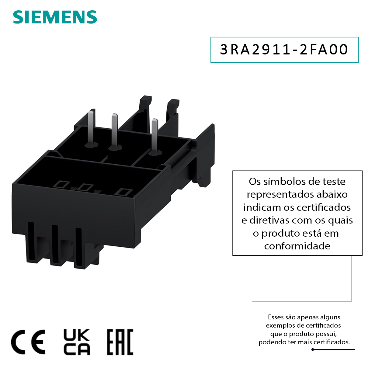 Módulo Link Conexão Para 3Rv2 Parafuso 3Rt2 Mola 3RA29112FA00 Siemens