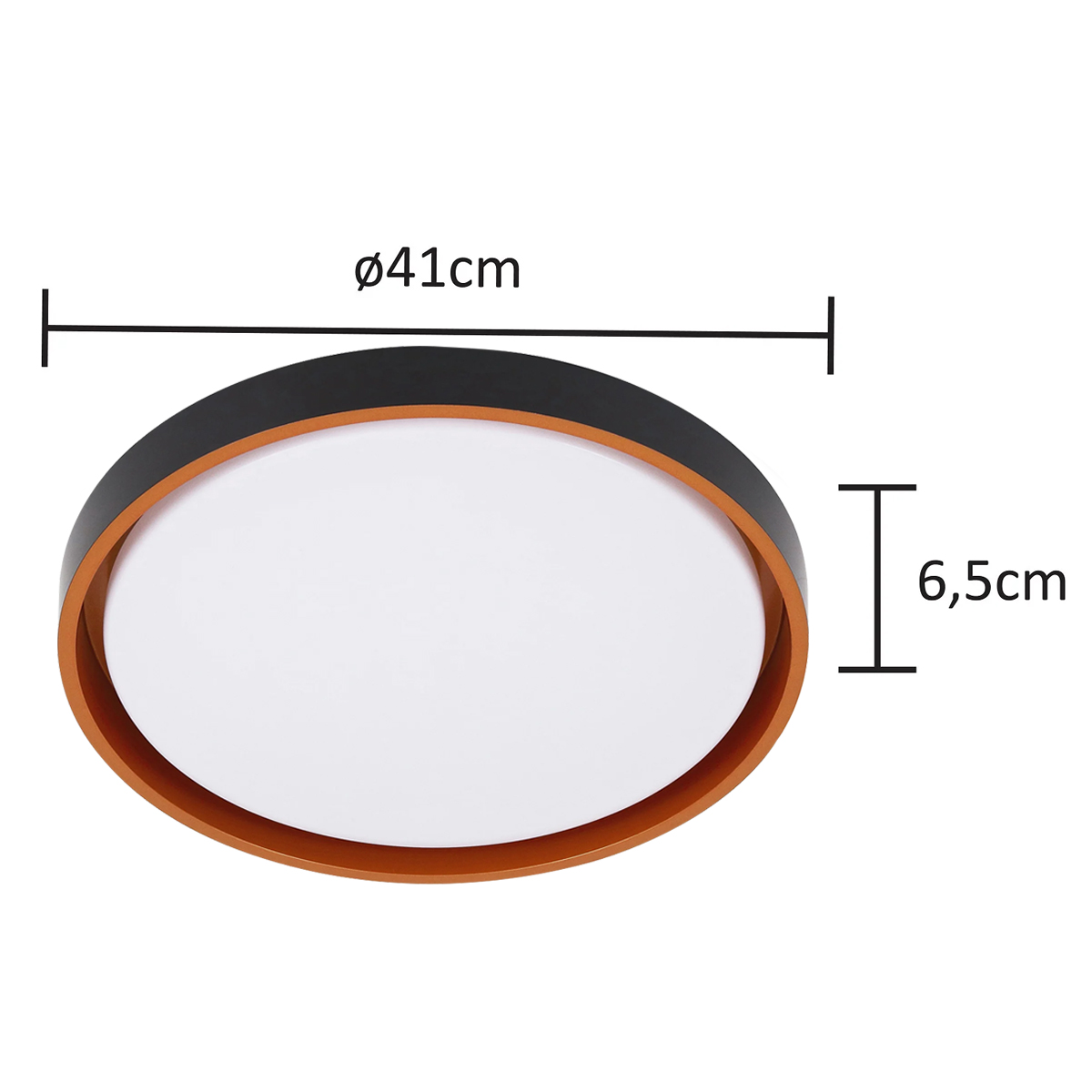 Luminária Plafon Led Sobrepor Montana Preto 24/48W Bivolt Luz Amarela/Neutra/Branca 3000/4000/6000K - Hevvy