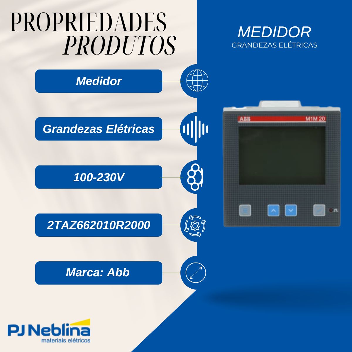 Medidor Multi 1/5a 100-230v 96x96mm Trilho Din Ip51