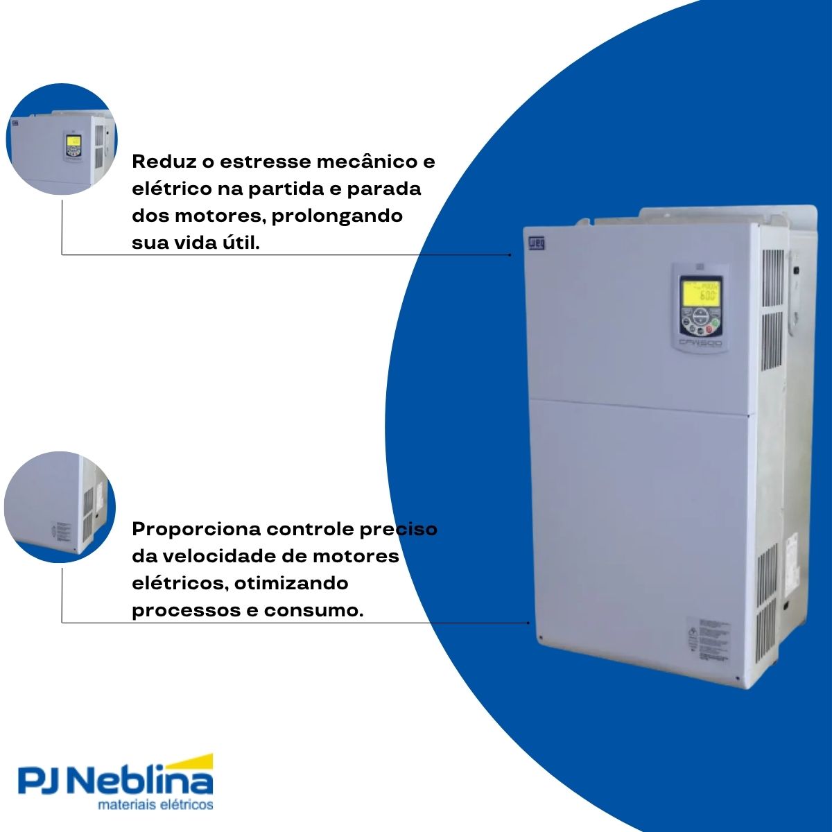 Inversor Frequência Trifásico 50/60Hz 115A 55Kw - Weg