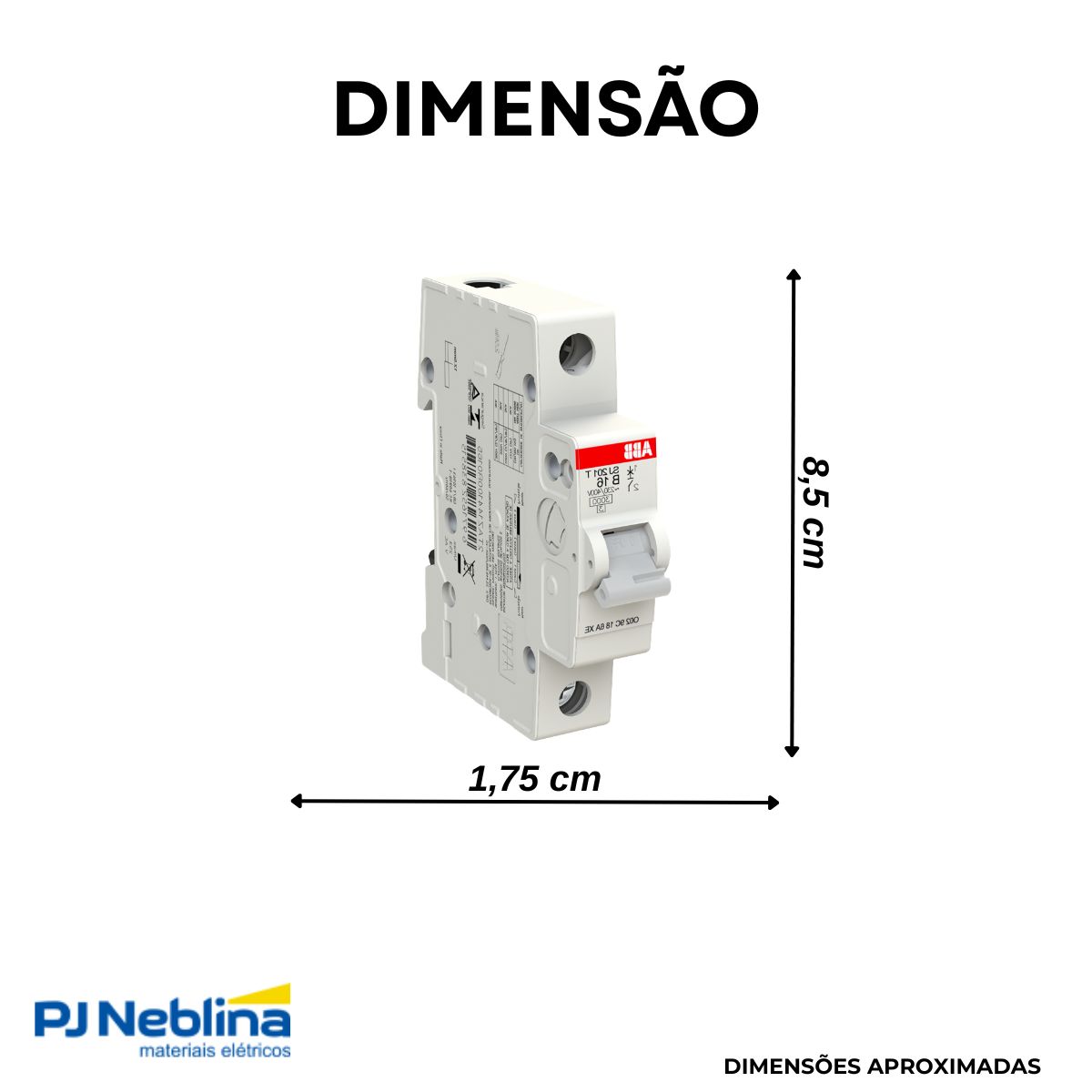 Disjuntor Mini Din Unipolar 50A Curva C 3Ka 230V - Abb