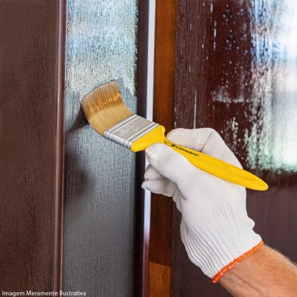 Pincel Trincha Pintura Cabo Amarelo 714 1/2 Polegadas - Condor