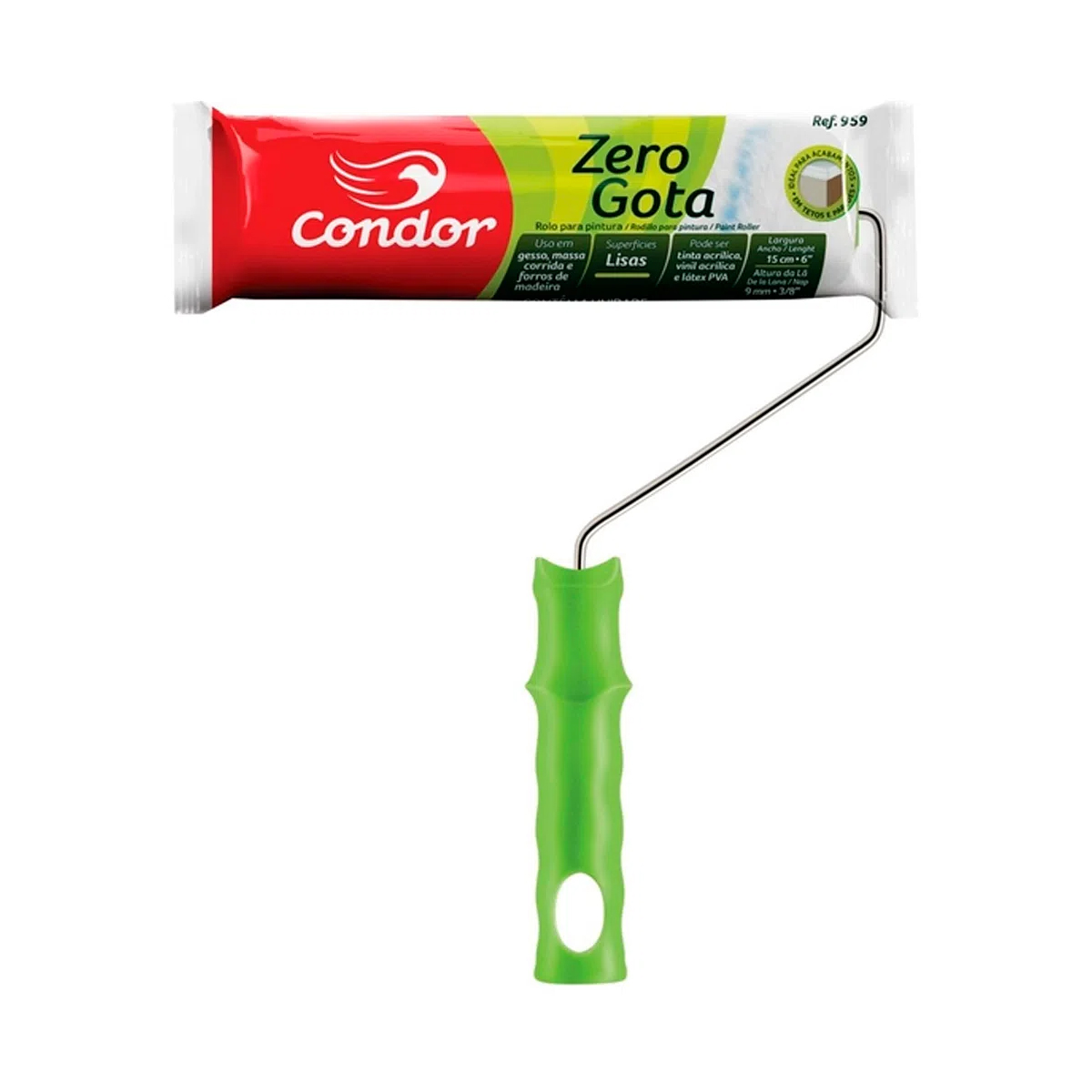 Rolo De Lã Com Suporte 15cm 959 - Condor