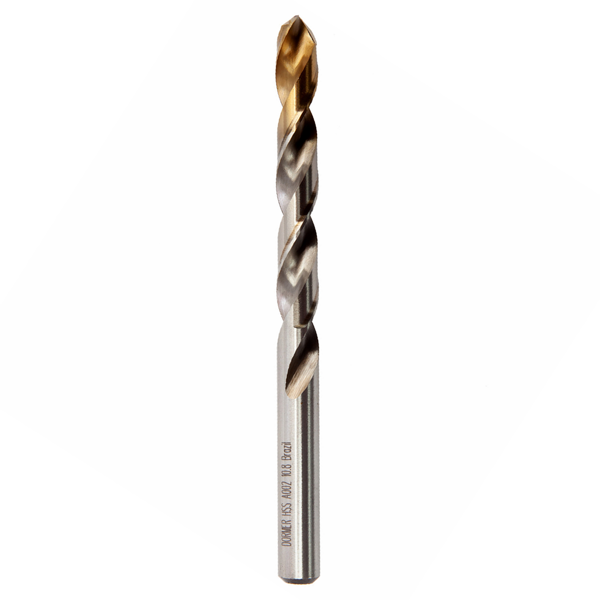 Broca Aço Rápido HSS Hp 10.80mm Para Metal Brilhante/Tin Auto Centrante Din 338 - Dormer