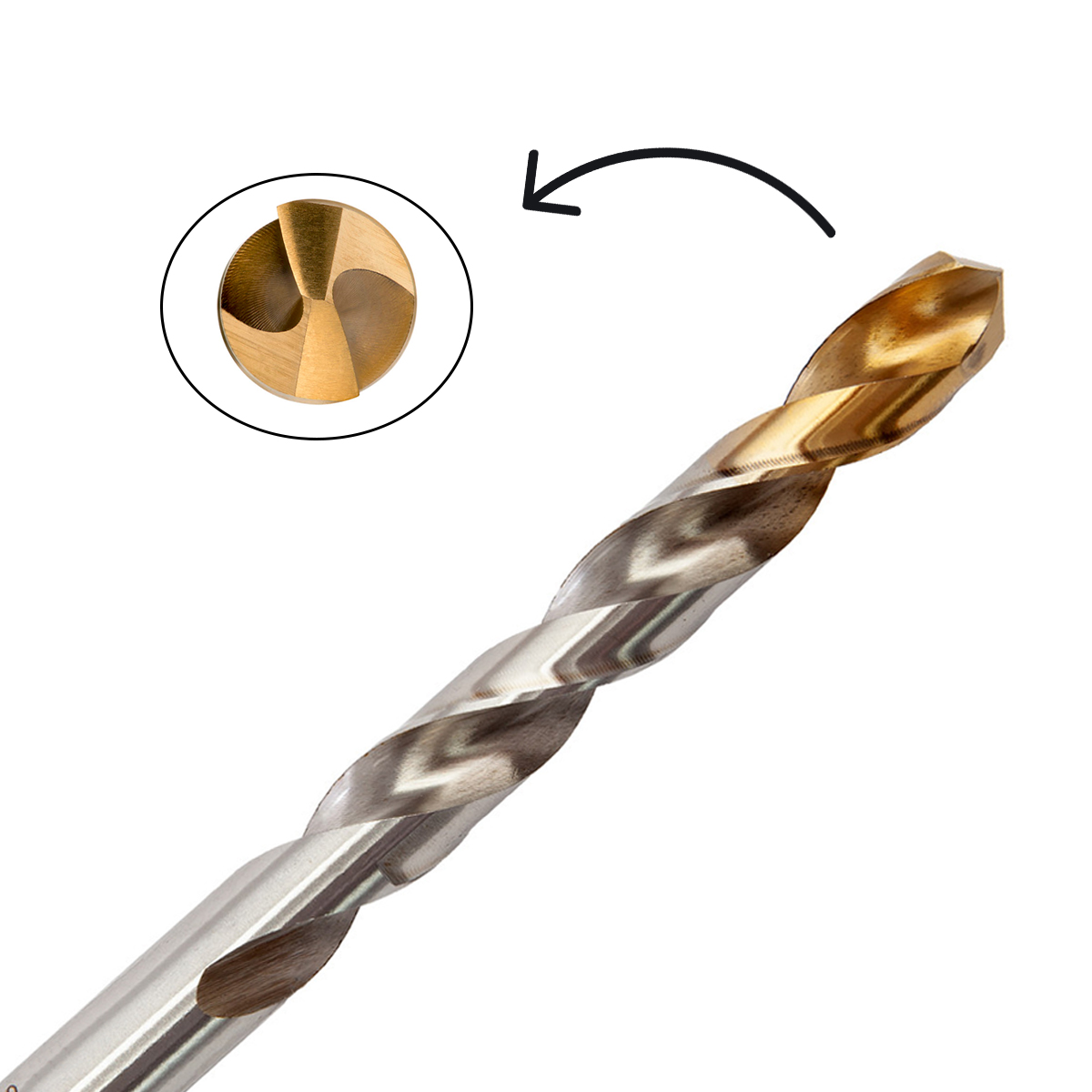 Broca Aço Rápido HSS Hp 11.90mm Para Metal Brilhante/Tin Auto Centrante Din 338 - Dormer