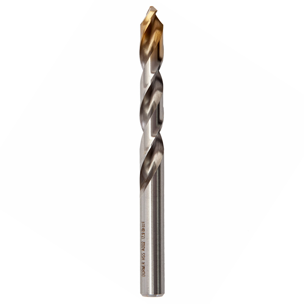 Broca Aço Rápido HSS Hp 12.90mm Para Metal Brilhante/Tin Auto Centrante Din 338 - Dormer