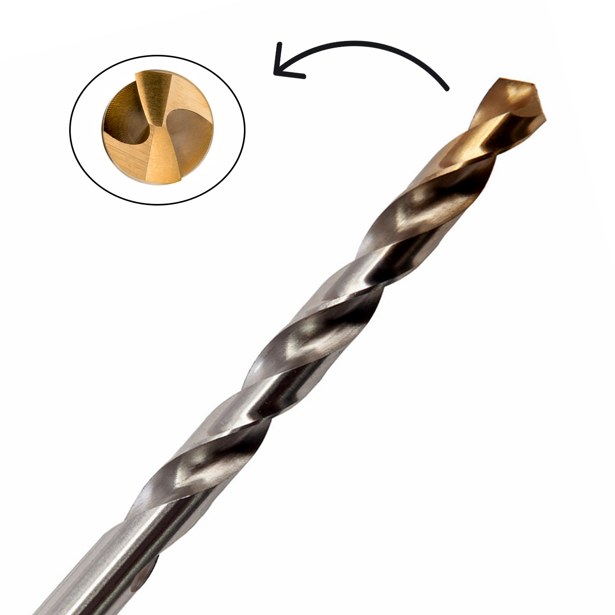 Broca Aço Rápido HSS Hp 7.60mm Para Metal Brilhante/Tin Auto Centrante Din 338 - Dormer