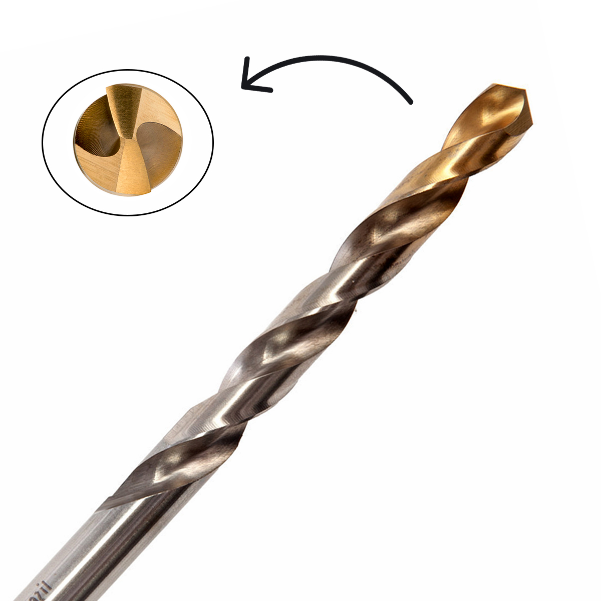 Broca Aço Rápido HSS Hp 7.70mm Para Metal Brilhante/Tin Auto Centrante Din 338 - Dormer