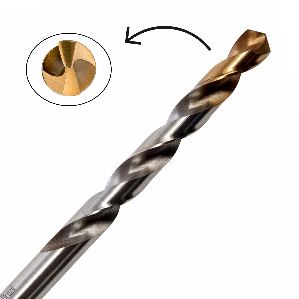 Broca Aço Rápido HSS Hp 9.60mm Para Metal Brilhante/Tin Auto Centrante Din 338 - Dormer