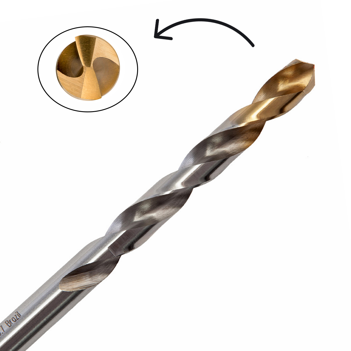 Broca Aço Rápido HSS Hp 9.70mm Para Metal Brilhante/Tin Auto Centrante Din 338 - Dormer