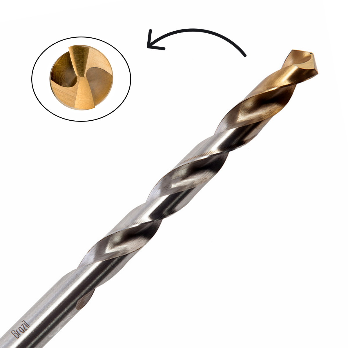 Broca Aço Rápido HSS Hp 9.90mm Para Metal Brilhante/Tin Auto Centrante Din 338 - Dormer