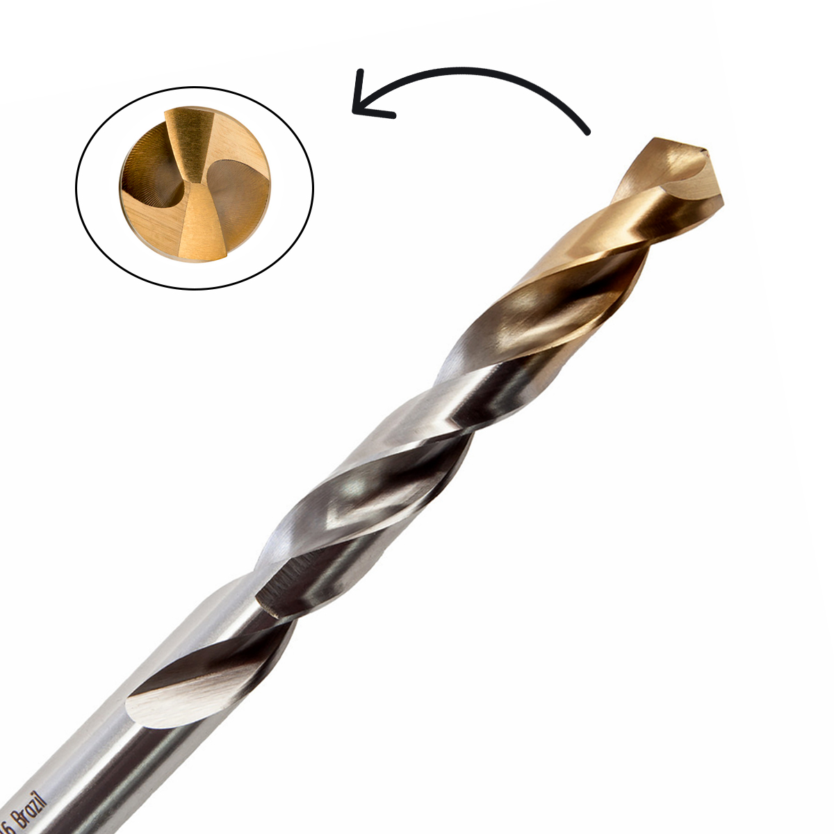 Broca Aço Rápido HSS Hp 9/16 Para Metal Brilhante/Tin Auto Centrante Din 338 - Dormer