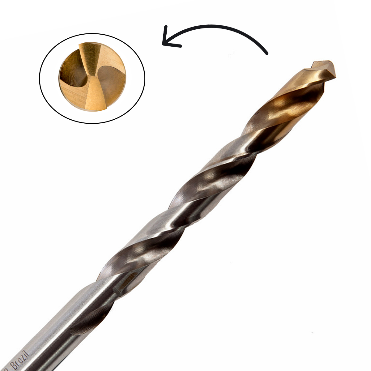 Broca Aço Rápido HSS Hp 9/32 Para Metal Brilhante/Tin Auto Centrante Din 338 - Dormer