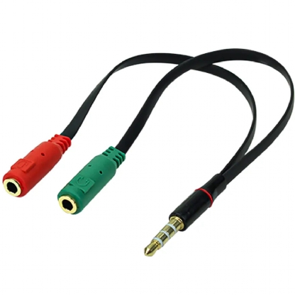 Cabo Adaptador 3 Plug Macho X 2 P2 Fêmea Para Microfone E Fone Headset Ps4/Xbox Preto 018-6045 - 5+