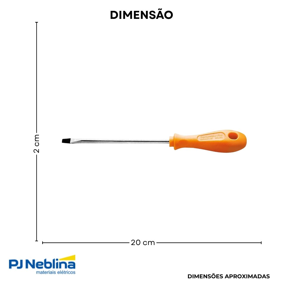 Chave Fenda Simples 3/16X4Pol (5X100Mm) Cabo Twister Lr Magnetizada - Tramontina