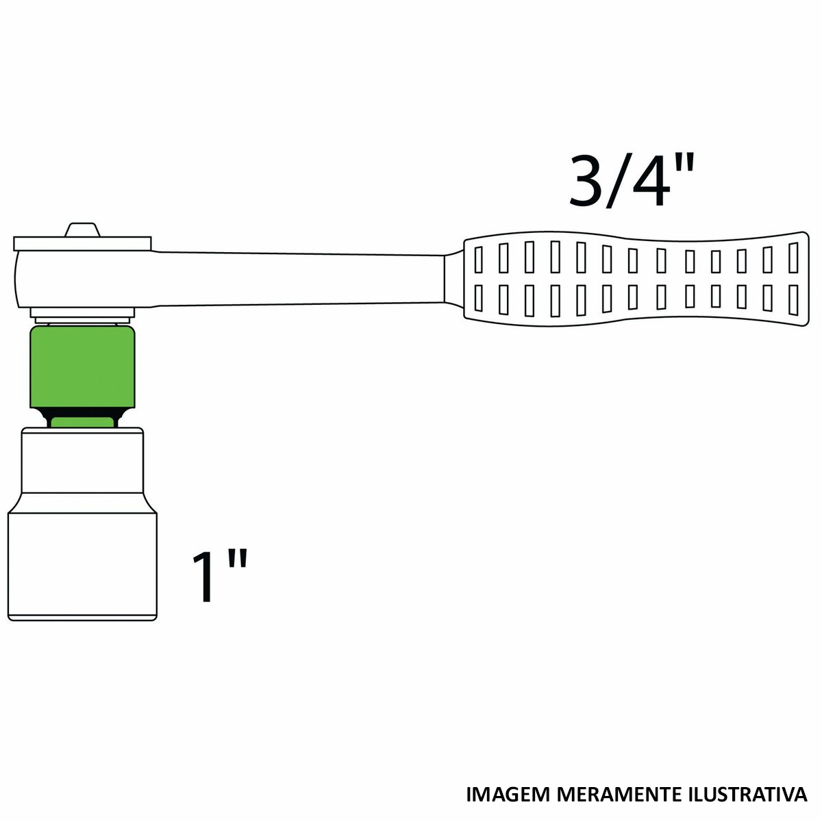 Adaptador 3/4 Polegadas Para 1/2 Polegadas Com Vanádio Bolsa Plástica - Tramontina