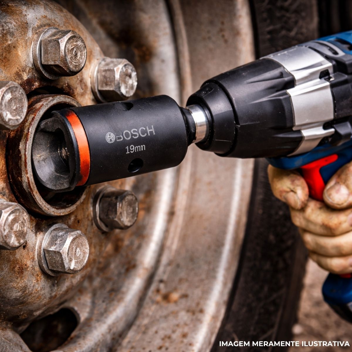 Soquete Sextavado Impacto 19 mm Enc 3/4 - Bosch