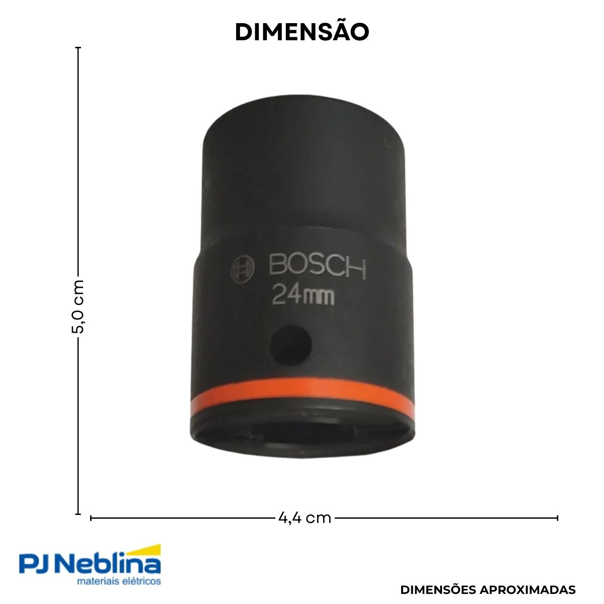 Soquete Sextavado Impacto 24 mm Enc 3/4 - Bosch