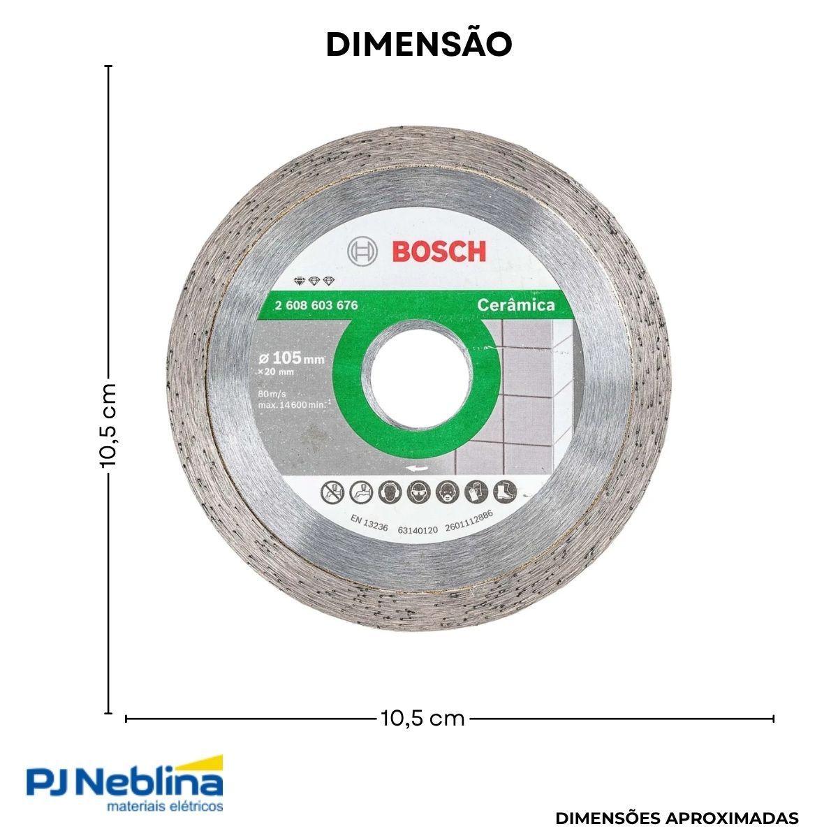 Disco Diamantado Std Ceramic Liso -105 mm - Bosch