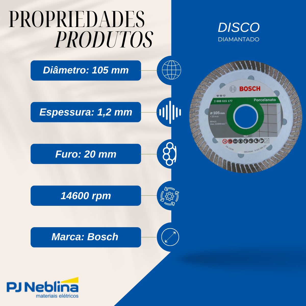 Disco Diamantado Turbo Fino 105 mm Expert - Bosch