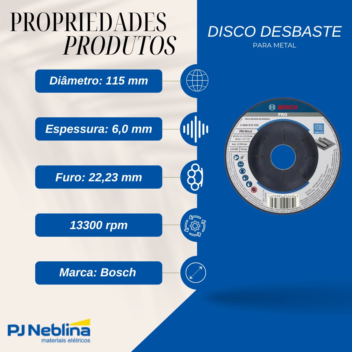 Disco Desbaste Std For Metal 115x6,0mm