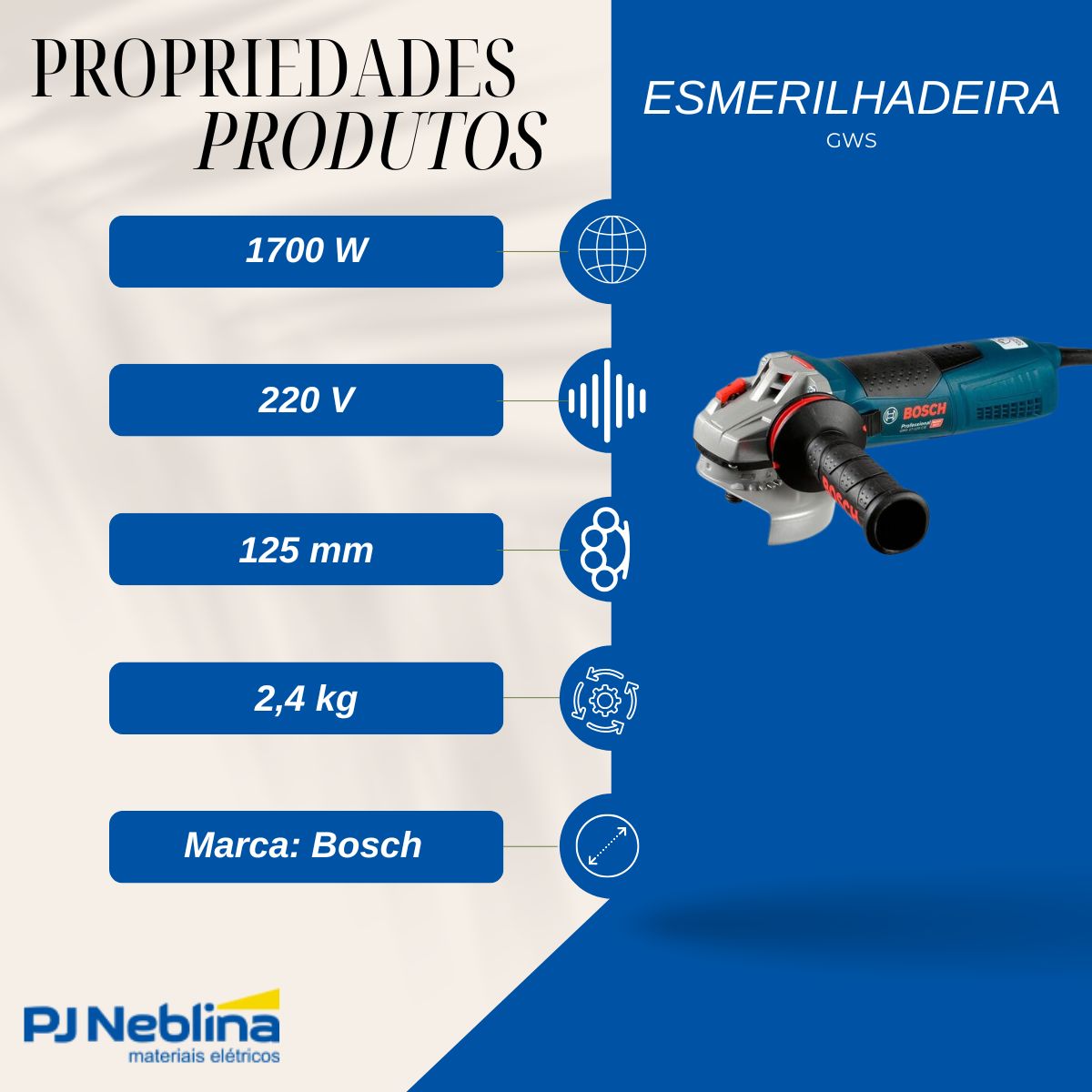 Esmerilhadeira Gws 17-125 Cie 220V - Bosch