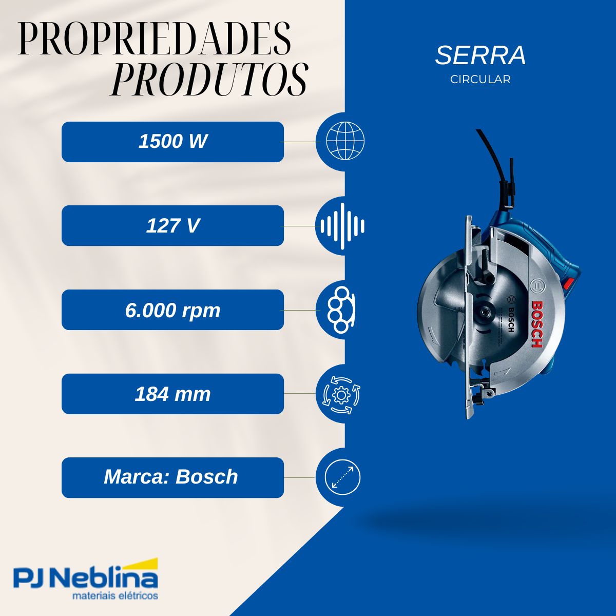 Serra Circular Gks 150 Std 1500W 127V - Bosch