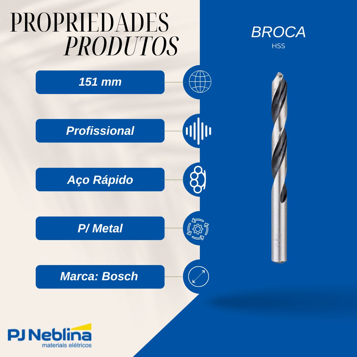 Broca Hss 13.0 mm 151 mm - Bosch