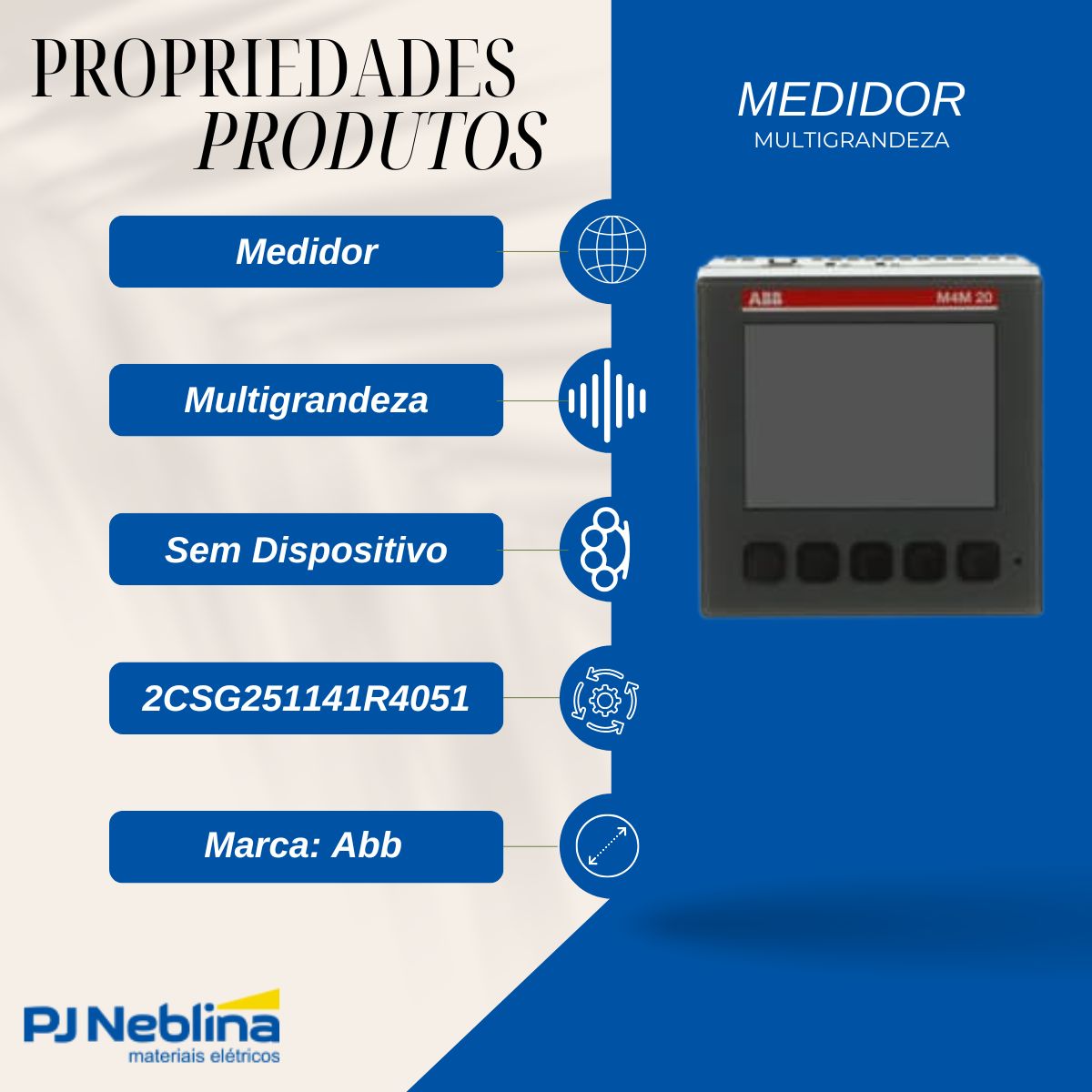 Medidor Multigrandeza Eletricas Tensao S/dispositivo Registr