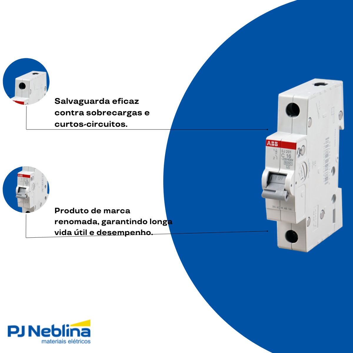 Disjuntor Mini Din Unipolar 25A Curva C 6Ka 230V - Abb