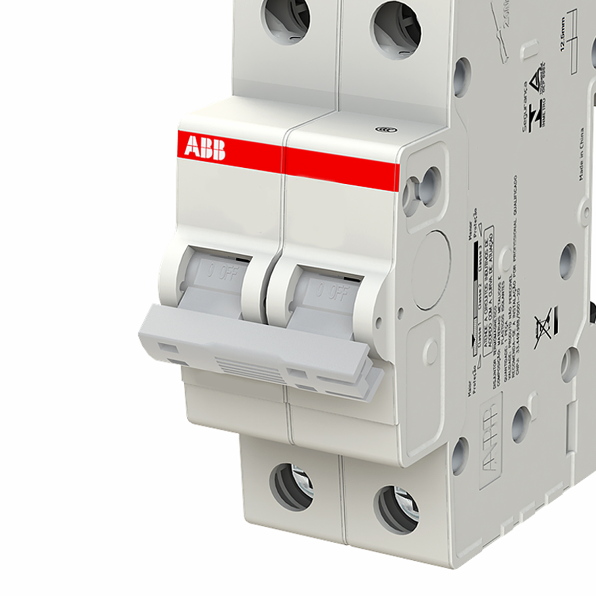 Disjuntor Mini Din Bipolar 32A Curva C Termomagnético 6Ka 400V 50/60Hz Ip20 - Abb