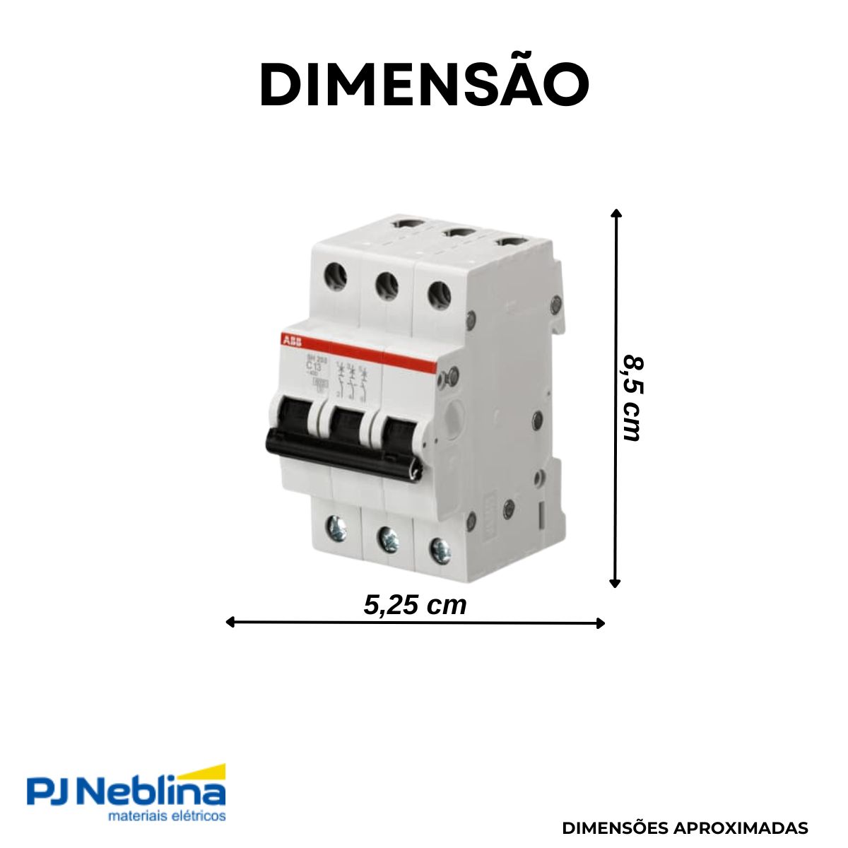 Disjuntor Mini Din Tripolar 40A Curva C 6Ka 400V - Abb